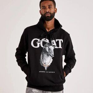 STREETZ IZ WATCHIN Black GOAT Graphic Hoodie Sweatshirt
